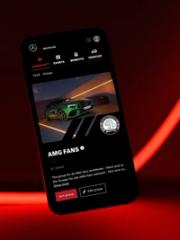Smartphone showing the group overview of the AMG Fans Group