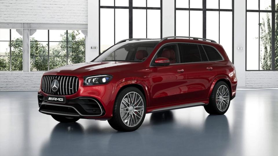 A Mercedes-AMG GLS in red MANUFAKTUR livery.