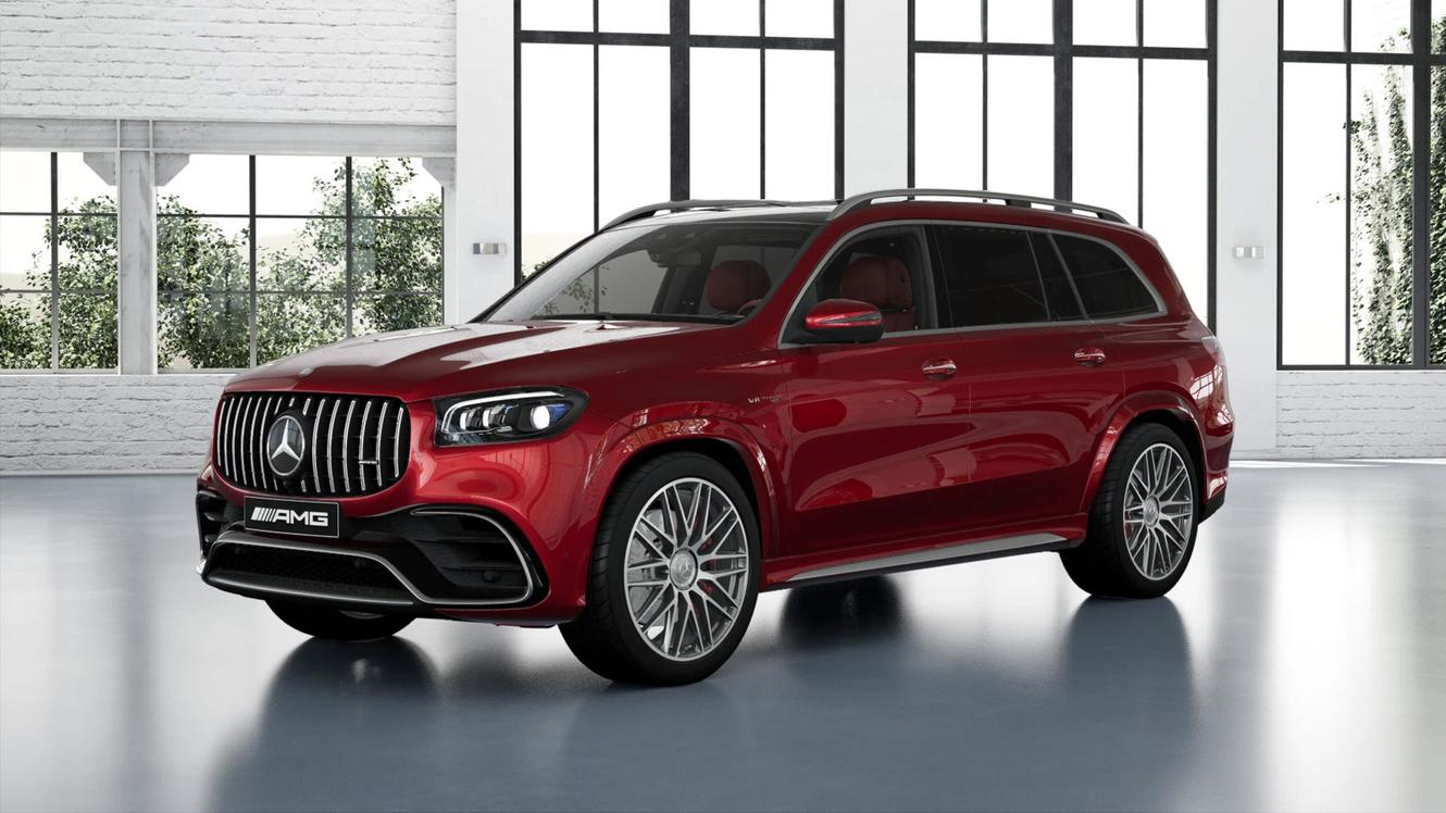 A Mercedes-AMG GLS in red MANUFAKTUR livery.