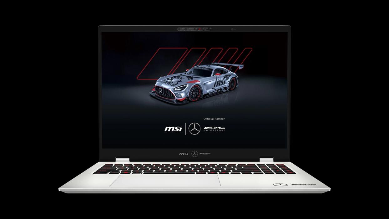 Picture with the logos of AMG and the SIM racing partners.