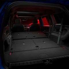 View of the luggage space of the Mercedes-AMG GLB 35 SUV.