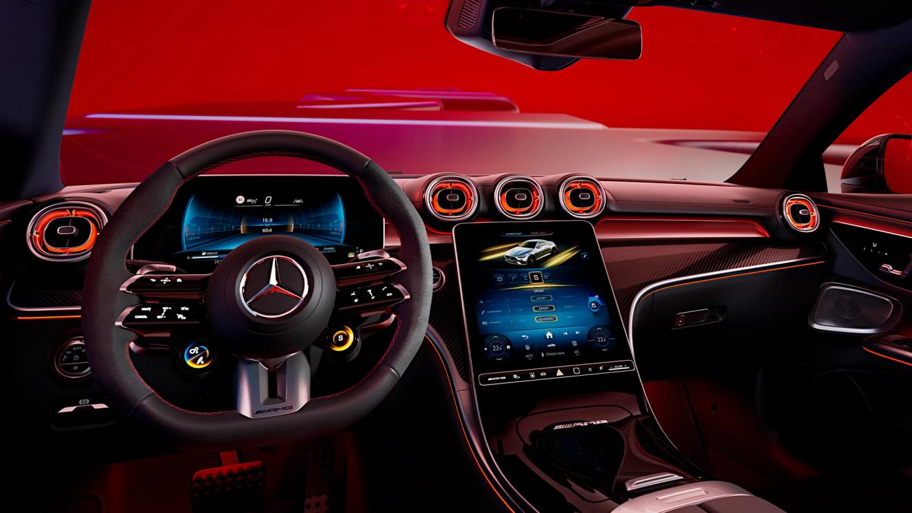 Dashboard and console of the Mercedes-AMG CLE Coupé