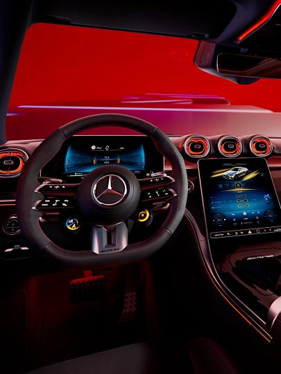 Dashboard and console of the Mercedes-AMG CLE Coupé