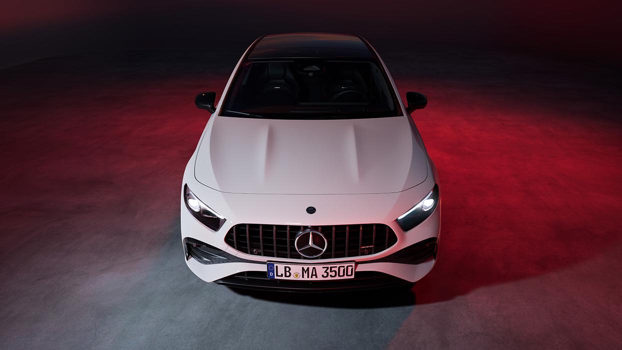 Mercedes-AMG A 35 from a bird's perspective