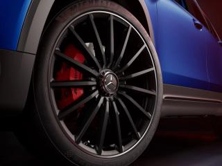 Close up of the tire from Mercedes AMG GLB 35 SUV.